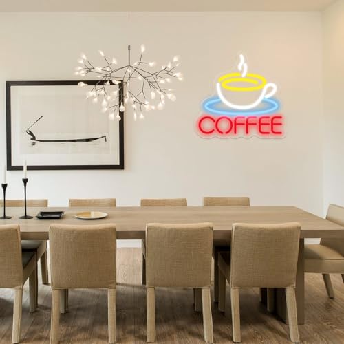 Image of Coffee Sign Coffee Neon Sign Coffee LED Sign, Coffee Bar Neon Sign But First Coffee Neon Sign Coffee Bar Decor for Coffee Shop Home Coffee Lovers Art Wall Decor, 10.2 inch x 9.7 inch