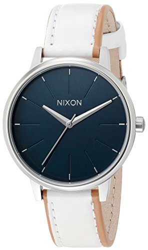 Nixon Women 's a108321 KensingtonステンレススチールWatch withホワイト人工皮革バンド