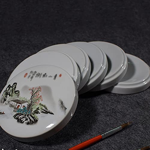 Paleta de cerámica para pintura china de porcelana fina con tapa 7