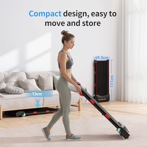 Image of Treadmill for Home 2-in-1 Walking Pad, Double Layer Running Deck 3 Screen LED Display 1-6 km /h Speed, Remote Control and App Control, Compact Design for Office & Home Use