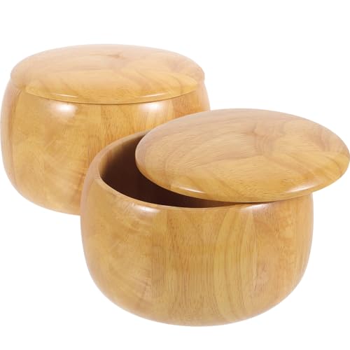 Bol en bois pour jeu de Go en essence naturelle, boîte de rangement élégante lot de 2