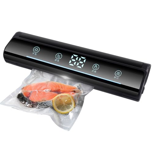 Envasadora al Vacío Doméstica y Profesional- Máquina al Vacío para Alimentos para Alimentos Secos y Húmedos, Incluye 10pcs Bolsas de Vacío, Selladoras al Vacío para Carne, Mariscos, Verduras, Nueces