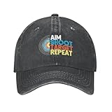 wuyijgcs durevole aim shoot target repeat tiro con l'arco sport uomo donna berretti da baseball distressed denim caps cappello allenamenti classici regalo sun cap per cappello antivento