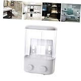LIFKOME Dispensador de Jabón de Pared Doble Recargable Dosificador Manual para Gel Ducha y Champú Dispensador para Baño y Hotel Diseño Fuerte de Succión para Ducha
