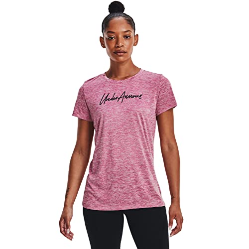 T-shirt Under Armour rose femme pour sport running et entraînement UA Tech