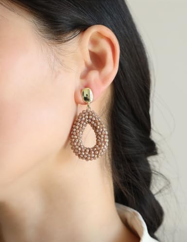 BaubleStar Handmade Bohemia Beaded Teardrop Dangle Earrings for Women - image 2