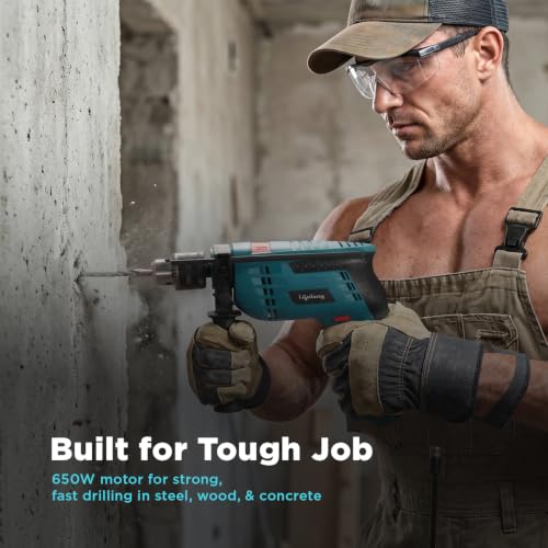 Image of Lifelong 650W Impact Hammer Drill Machine | Drill Machine for Wall Drilling & Home Use |13mm Chuck | Variable Speed | Forward & Reverse | Full Copper Motor & Armature | Wood, Metal & Concrete