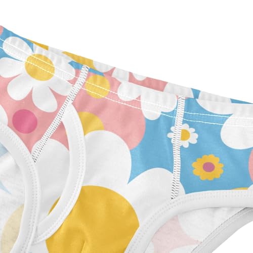 KLL Seamless Pattern White Daisies Circles Baby Boys Comfort Athletic Underwear Breathable Children Undies4