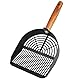 Fhintory Katzenschaufel Edelstahl, Katzenklo Schaufel Metall, Katzenstreuschaufel, Schaufel für Katzentoilette, Verschiedene Lochabstände, Katzenschaufel mit Holzgriff, Litter Box Scoop(Schwarze)