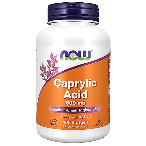 NOW Foods Supplements, Caprylic Acid 600 mg, MCT (Medium-Chain Triglycerides), 100 Softgels : Everything Else