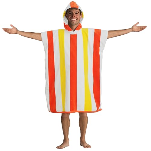 ORIGINAL KIDS Hooded Beach Towel - Swim Cover up Poncho - 100% Cotton Velour XL Hooded Towel for Adults Big Kids - Pool Bath Wearable Swimming Robe -...