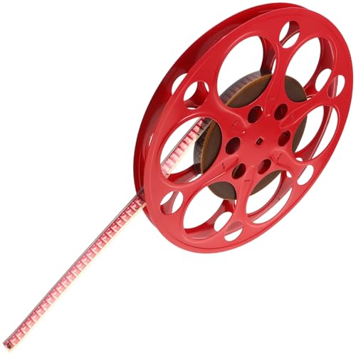 Sculpture artistique métal rouge rétro de bobine cinéma haut de gamme