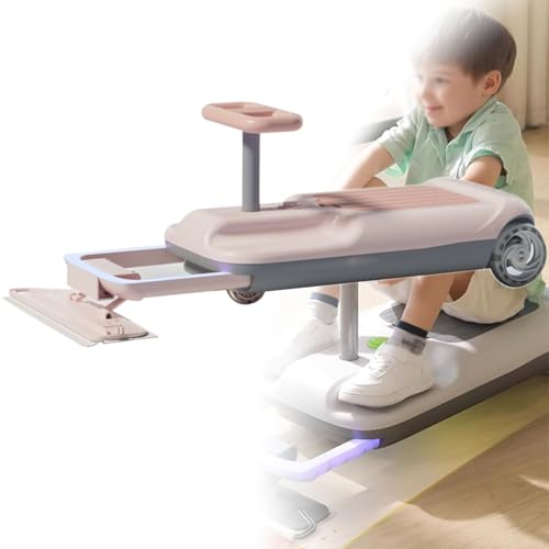 Coche limpio para niños,kart de limpieza para niños,kart eléctrico para kart de deriva para niños,coche eléctrico con luz degradada,compartimento de almacenamiento incorporado(Pink Dualdrive)