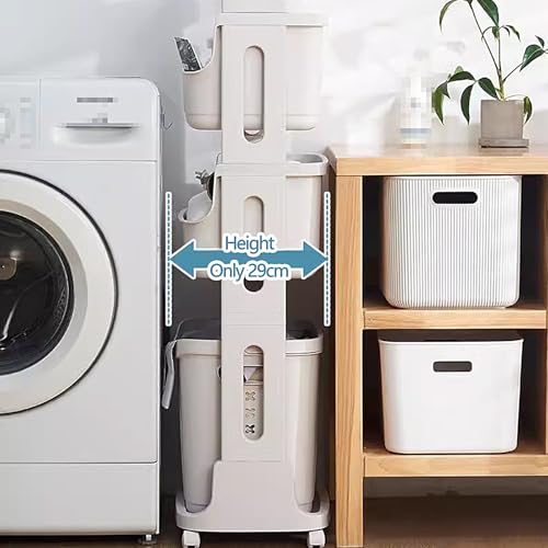 Panier à linge grande capacité avec roulettes et trieur de linge gris - 2