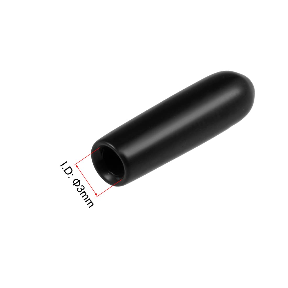 Sourcing Map Protecteur Filetage Vis 32mm ID Capuchon Extrémité Rond Noir Tuyau 10Pcs
