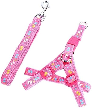 SUPVOX Pet Traction Rope Collar Leash Harness Strong Pet Dog Training Rope Chain Ring Puppy Pink