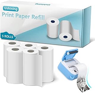 Refill Printing Paper for Uleway Kids Instant Print Camera, 5 Rolls Thermal Paper for Kids Digital Camera, White Zero Ink Replacement Printing Paper (Length: 23.95 feet / Width: 2.28 inch)