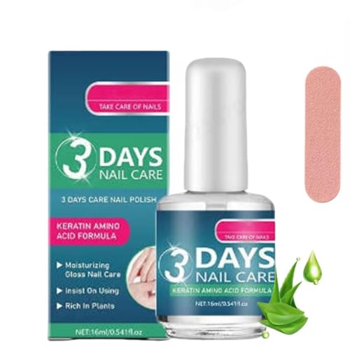 Soin Des Ongles 3 Jours à Kératine Aux Acides Aminés, Vernis Durcisseur Ongles Extra Fort, 3 Days Nail Care Oil with Keratin Amino Acid Formula, Vernis Renforcement Ongle, Soin Ongle (1Set)