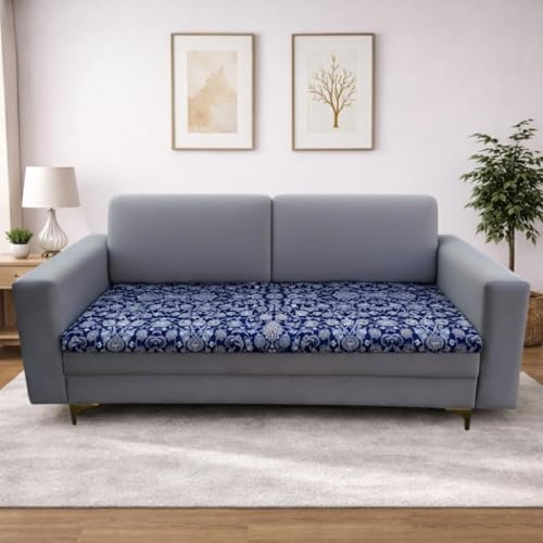 Image of Homerz Premium 7 (3+2+2) Seater Velvet Sofa Panel Cover with Digital Prints | Anti-Slip Backing (Nawab, 7 (3+2+2) Seater)