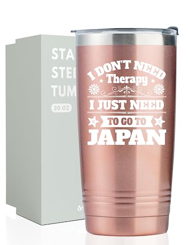 Onebttl Japanese Gifts for Men Women Japanese Themed Travel Gifts for Friends 20oz Stainless Steel Insulated Tumbler with Lid and Straw