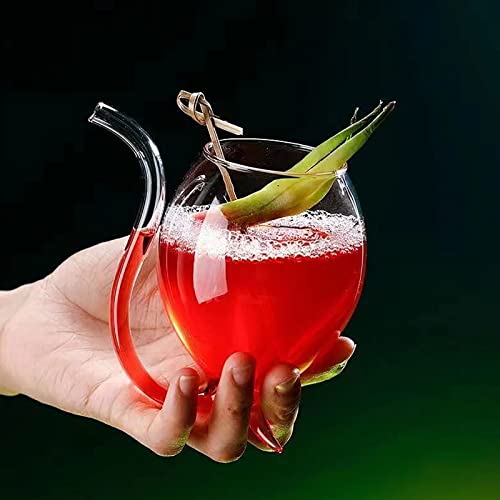 Evomosa Vampire Shape Wine Glasses Straw Red Wine Glass(With Feet) #TOP2