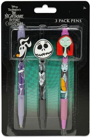 Nightmare Before Christmas Pen Set - Bundle of 6 Jack Skellington Pens with Clip, Stickers and More | Disney Office Desk and School Supplies image 5
