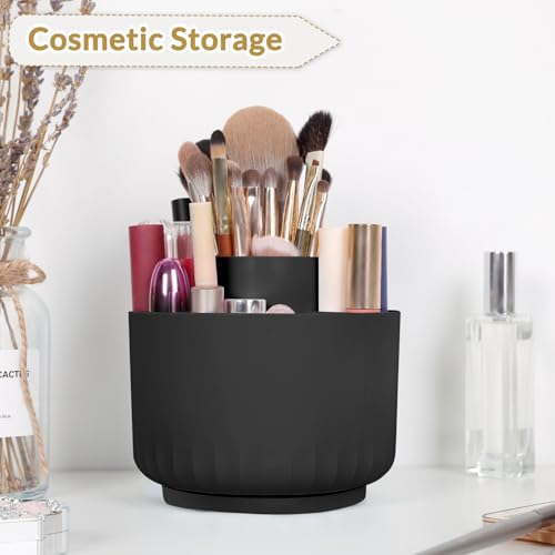 Image of SKYDUE 360 Degree Rotating Pencil Pen Holder for Desk, Dual-Purpose Desk Organizer, Rotating Pencil Cup with 5 Slots, Office Supplies, Desk Decor for Office, School, Home