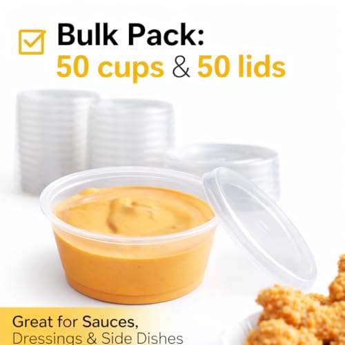 Image of 4U'LIFE 3.25oz Clear Plastic Souffle Cup /BPA Free Portion Cup With Lids-50 Sets
