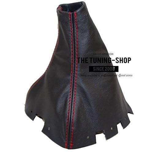 For Subaru Forester 2008-13 Shift Boot Black Genuine Leather Red Stitching