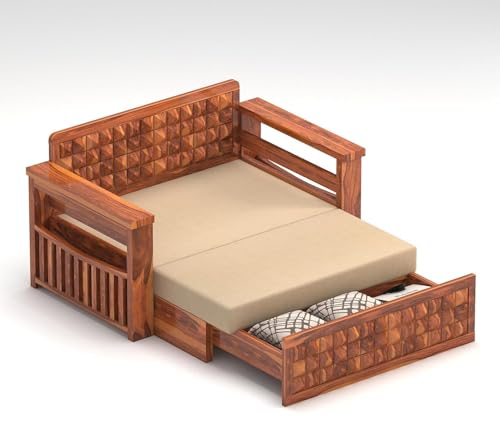 Image of Wooden Sofa Cum Bed (Ades Honey)