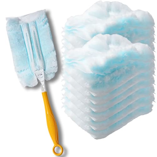 Image of Duster Refills,Static Dust Removal Brush Disposable Replacement Head Compatible with Swiffer Duster Refills for Electronics, Furniture, Blinds, Ceiling Fans (Blue, 18 PCS)