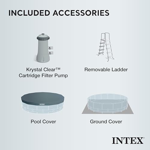 image for INTEX 26719EH Prism Frame Premium Above Ground Swimming Pool Set: 14ft