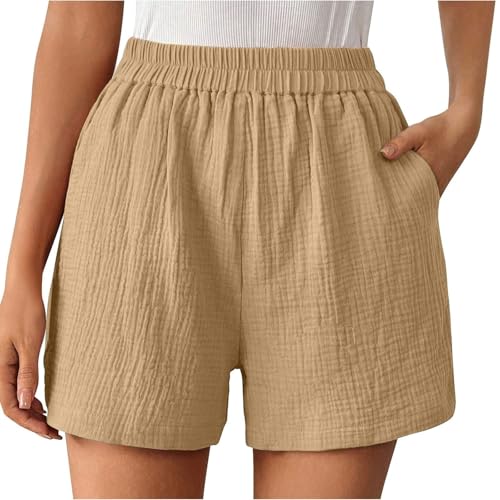 Short femme taille élastique idéal pour les vacances et journées d'été décontractées