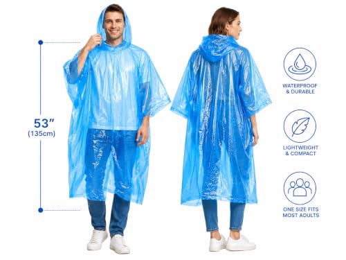 Image of AAYAT SMYKKER Disposable Rain Poncho (Pack Of 4) Waterproof Emergency Rain Coat with Hood for Men & Women | Lightweight Foldable Emergency Rain Wear | Travel, Trekking & Outdoor Use |