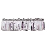 CribMATE 1 PC Elephant Print Nursery Window Valance Baby Toddler Room Widow Valance Unisex Grey 90 x 15 ''