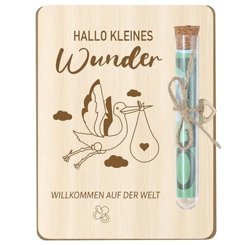 Imagen de Dreaku Regalo de nacimiento niño niña regalo dinero embalaje de madera bebé con tubos de ensayo divertido regalo para niñas