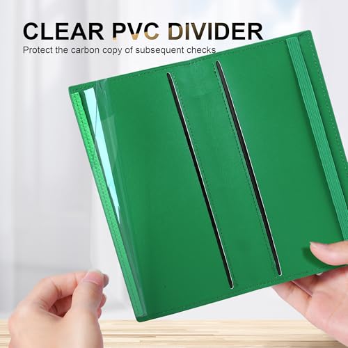 Image of CASMONAL Checkbook Covers for Personal Checkbook Holder RFID Premium Vegan Leather Checkbook Cover for Duplicate Checks