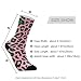 Pink and Green Leopard Print Fashion womens crew socks running athletic wicking black socks for (2-Pair)
