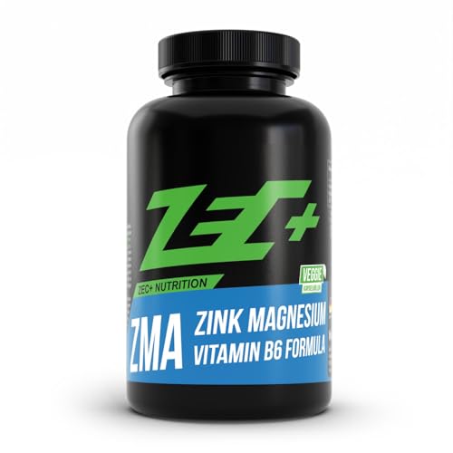 Zec+ Nutrition ZMA - 90 Kapseln, hochwertiger Komplex mit wertvollem Zink, Magnesium & Vitamin B6, Nahrungsergänzung Made in Germany