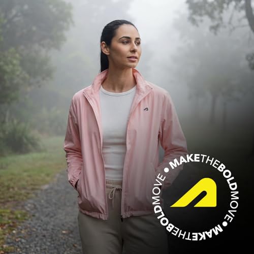 Image of Boldfit Windcheater Jacket for Women, Lightweight & Wind-Resistant with Reflective Cool Jacket for Women, Relaxed Fit-Stylish Windbreaker for Outdoor with Zipper Pockets