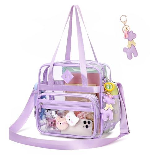 Image of PIG PIG GIRL Clear Tote Bag - 12x6x12 See Through Stadium Event Bag for Women