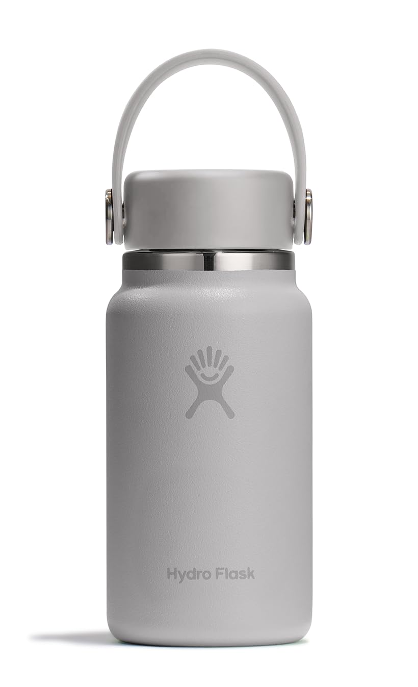 Hydro Flask Micro Bottle - Insulated Mini Leak Proof Flask for Purse or Pocket in 6.7 Oz Birch Gray