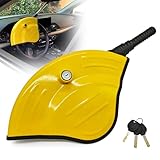 KAYCENTOP Universal Steering Wheel Lock Anti-Theft Car Devices Half Cover, Security Wheel Locks for Car, Adjustable Car Wheel Lock Fit Most Vehicle, Great Deterrent Yellow