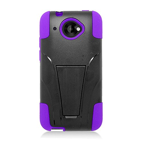 Eagle Cell HTC Desire 601 Hybrid Case with Y Stand - Retail Packaging - Purple/Black