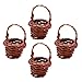 TOYANDONA 4 Stücke Miniatur Korb Geflochten Puppenhaus Korb Kleiner Weidenkorb Mini Rattan Korb Mini Blumenkorb Hochzeitskorb mit Henkel für Hochzeit Tischdeko Landhaus Deko