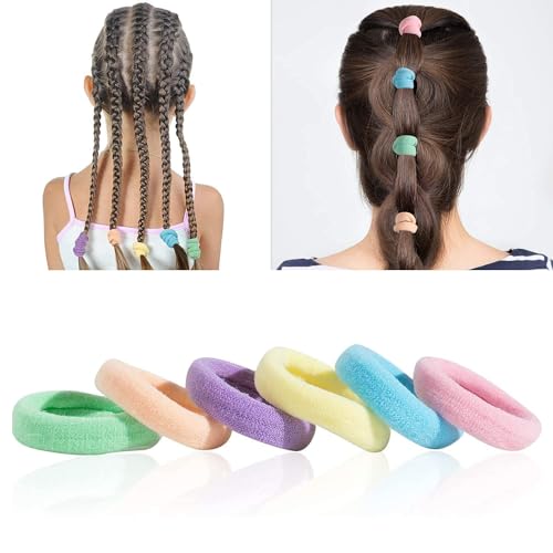 Image of Elina 30 Light Elastic Ponytail Holder Hair Rubber Ties Head Bands Soft Cotton Thick Thin Hair Wear for School Girls, Kids, Women Accessories (Pack of 30)(Light)