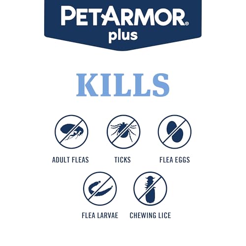 PetArmor Plus Flea and Tick Prevention for Dogs, Small Dog Flea and Tick Treatment, 3 Doses, Waterproof Topical, Fast Acting (5-22 lbs)