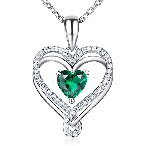 ASHLI JENA Jewelry for Women Infinity Heart Necklaces for Women Birthstone Necklaces for Women 18K Rose Gold Filled 925 Sterling Silver Birthstone Necklace Cover
