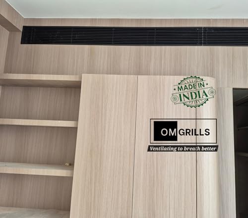 Image of Aluminium Powder Coated Grill, ac, hvac, ventilation grill, home,lReturn Air Grill for Wall, Sidewall and Ceiling (BLACK, 8 inch*6 inch)