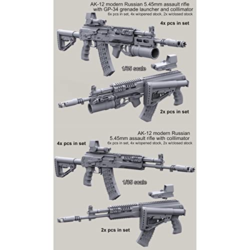 Kit de figura modelo en resina 1/35 con 12 armas sin pintar miniatura 2